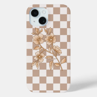 Custom Floral Pattern iPhone 15 Case