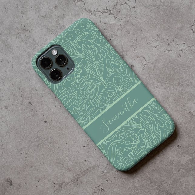 Custom Floral Pattern Tough iPhone Case for Women (Cute Floral Pattern Tough Case – Birthday or Graduation Gift for Her, Mom, Grandma, Aunt or Friends)