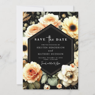 Custom Floral Peach Wedding Save The Date