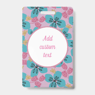 Custom floral pink  name mother badge