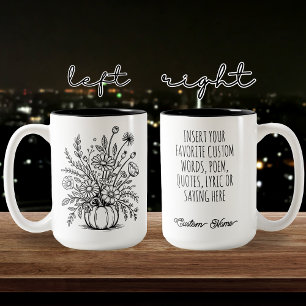 Custom Floral Pumpkin Mug for Fall & Halloween