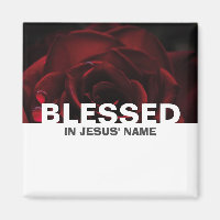 Custom Floral Red Rose BLESSED