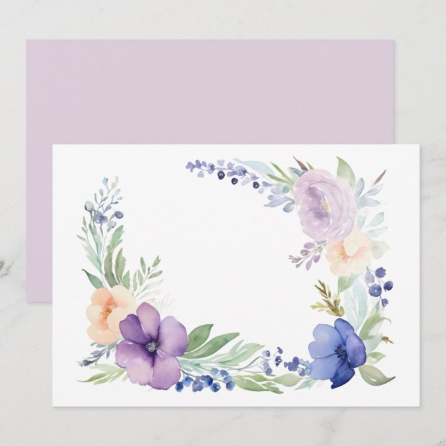 Custom Floral Save The Date (Front/Back)