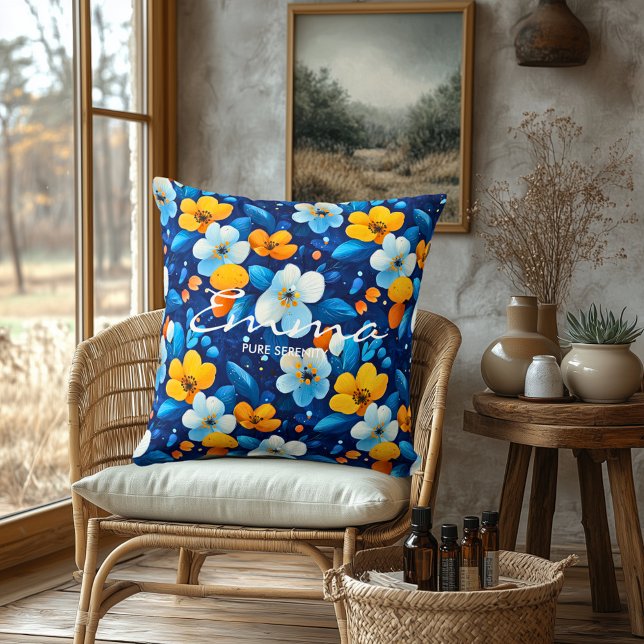 Custom Floral Spa Pillow with Personalized Name (Creator Uploaded)
