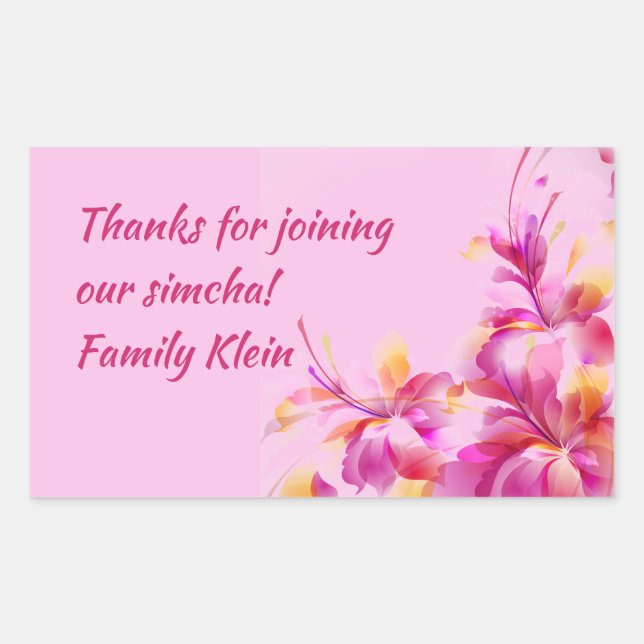 Custom Floral Sticker For Hostess Packages (Front)