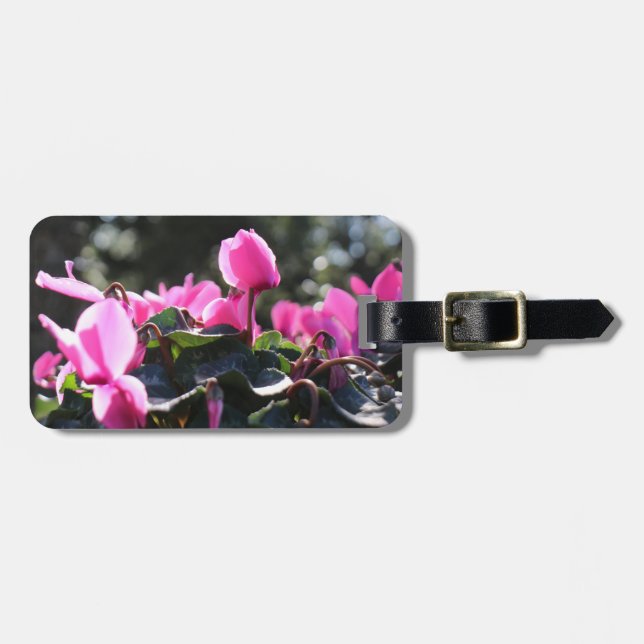 Custom floral tag, personalize luggage tag (Front Horizontal)
