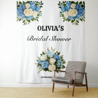 Custom Floral Tapestry for Bridal Shower