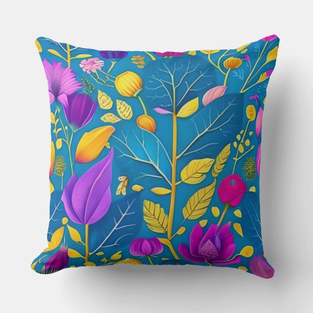 Custom floral throw pilow throw pillow (Front)