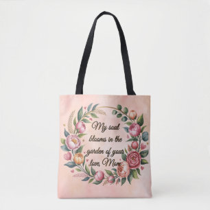 Custom Floral Tote with Heartfelt Quote for Mom Bag
