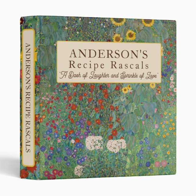 Custom Floral Vintage Family Dinners Cookbook Binder (Front/Spine)