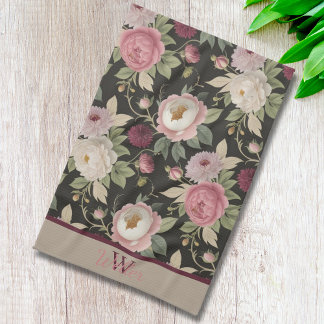 Custom Floral Vintage Mary Delany-inspired Elegant Kitchen Towel