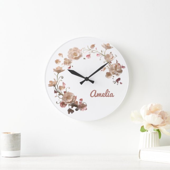 Custom Floral Wall Clock (Home)