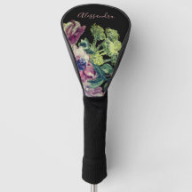 Custom Floral Watercolor Black Pink Botanical Chic