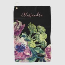 Custom Floral Watercolor Black Pink Botanical Chic