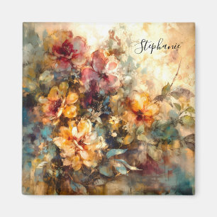 Custom Floral Watercolor Magnet