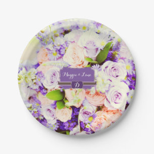 Custom Floral Wedding Paper Plates