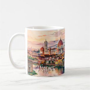 Custom Florence Duomo Cathedral Watercolor Skyline Coffee Mug