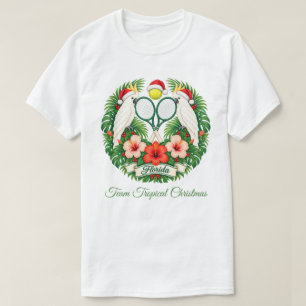 Custom Florida Christmas Tropical Tennis  T-Shirt