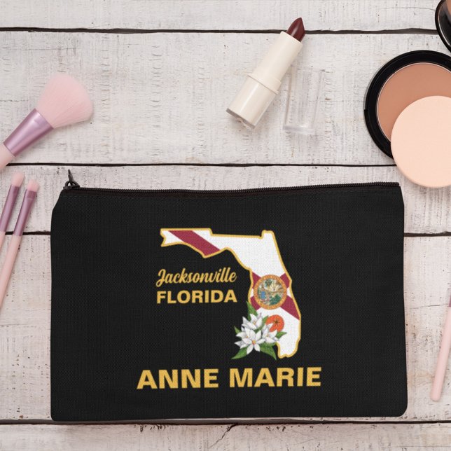 Custom Florida Flag State Flower Orange Blossom Accessory Pouch (Creator Uploaded)
