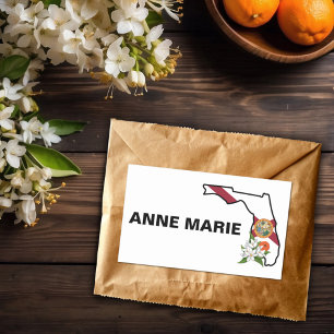 Custom Florida Flag State Flower Orange Blossom Sticker