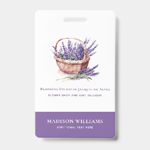 Custom Florist Business Watercolor Lavender Badge