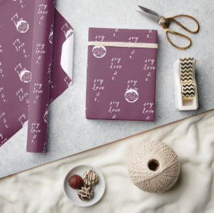 Custom Florist Logo Purple 'Love and Joy' Wrapping Paper