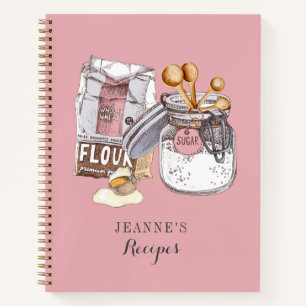 Custom Flour Sugar Measuring Spoons Recipe Notebook