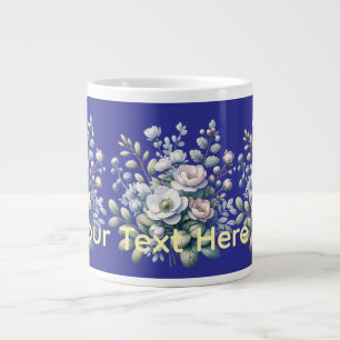 Custom flower design large coffee mug