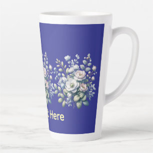 Custom flower design  latte mug