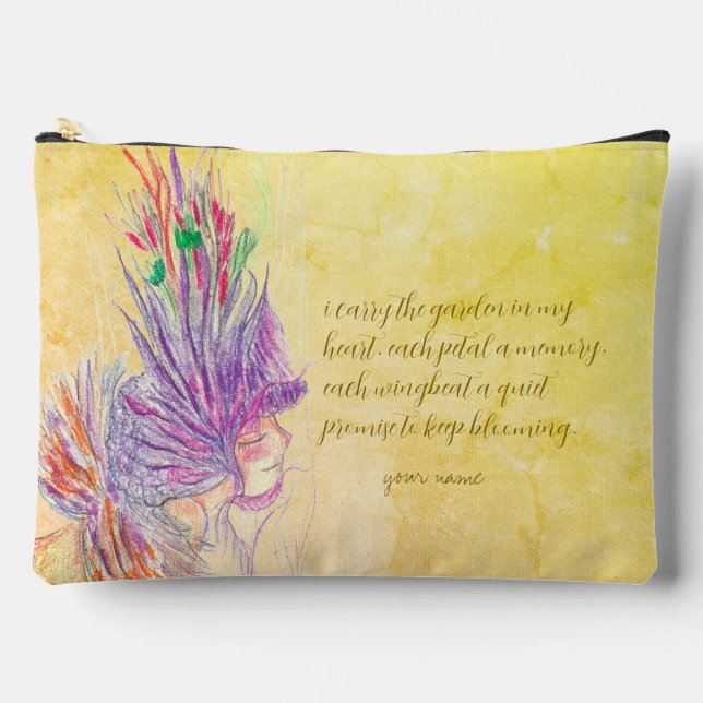 Custom Flower Fairy Toiletry Bag – Personalized  (Front)