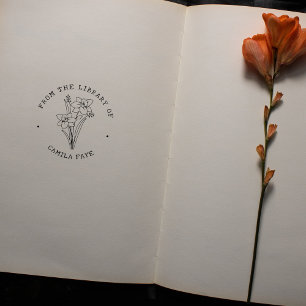 Custom Flower From the Library Of  Rubber Stamp