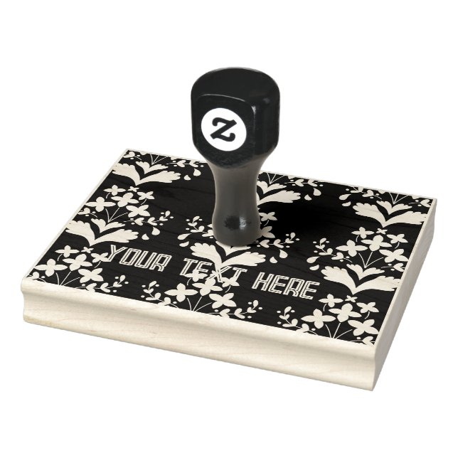 Custom Flower image photo text Wood Art Stamp (Stamp)