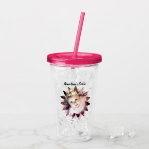 Custom Flower Shape Custom Photo Template Acrylic Tumbler