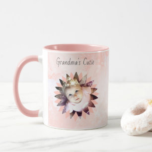 Custom Flower Shape Photo Pastel Watercolor Mug