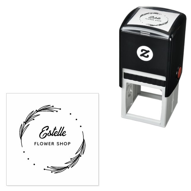 Custom Flower Shop &  Business Name  Self-inking Stamp (In Situ)