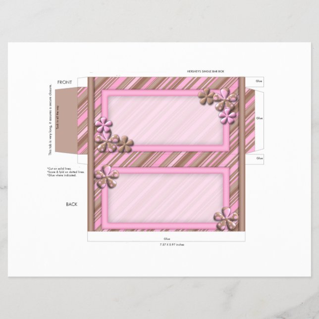Custom Flowers Candy bar Box party favour Flyer (Front)