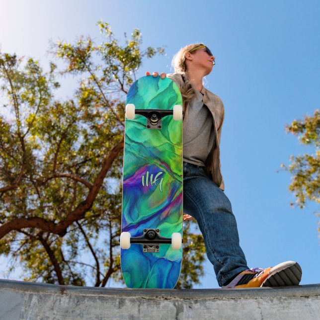 Custom Fluid Marble Symphony Skateboard (Outdoor 1)