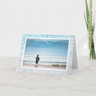 Custom Fly Fishing "Fishmas" Snow Winter Holiday Card