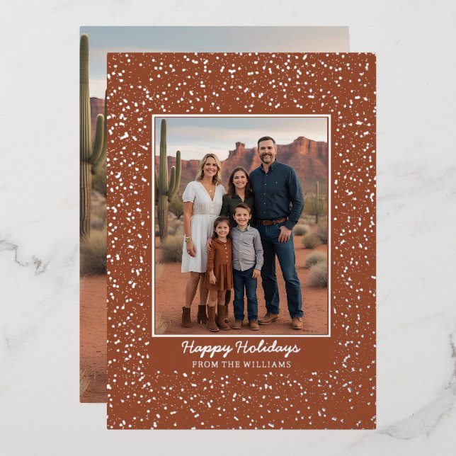 Custom Foil Christmas Card Editable Template  (Front/Back)