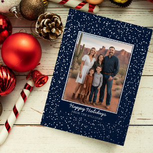 Custom Foil Holiday Card Template Christmas Navy