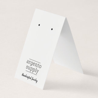Custom Fold-Over Earring Card, Logo At Bottom Business Card
