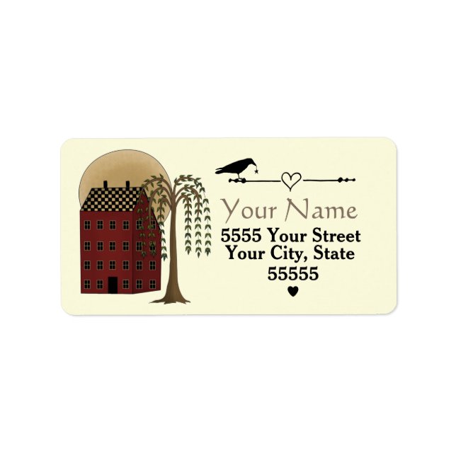 Custom Folk Art Address Labels (Front)