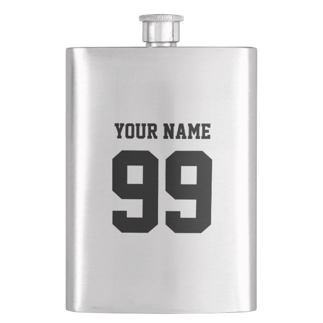 Custom footbal jersey number stainless steel flask (Front)