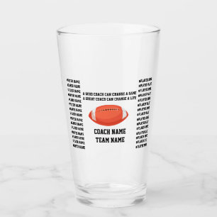 Custom Football Coach Gifts From The Team Players Glass