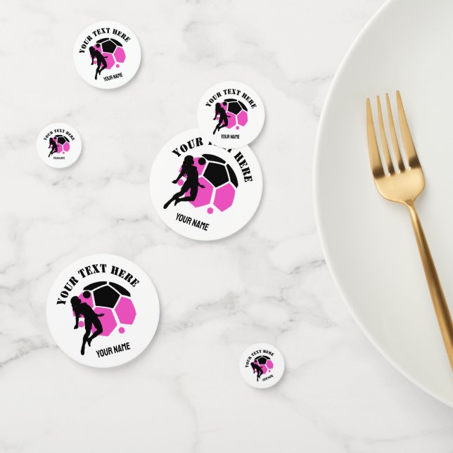 Custom Football Girl kid's Football Birthday Party Confetti (Group)