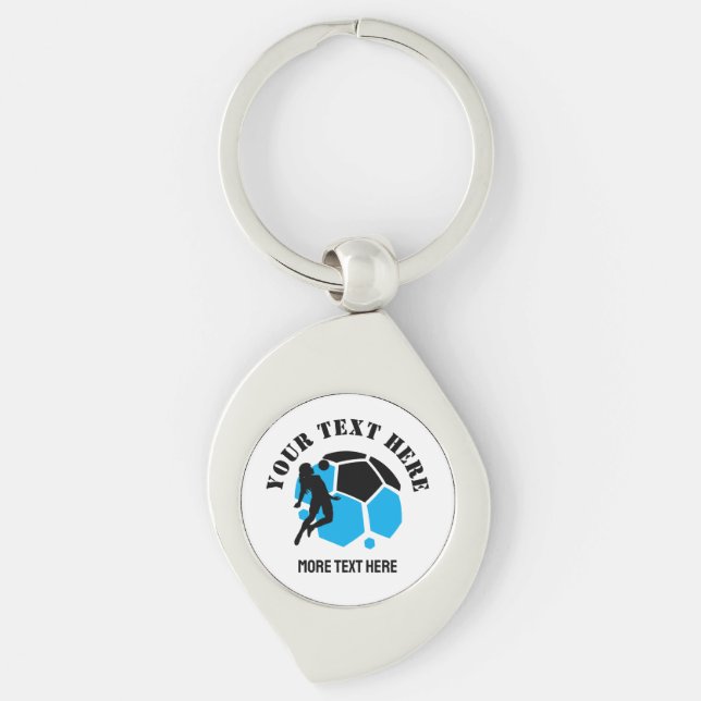 Custom Football Girl kid's Football Birthday party Keychain (Front)