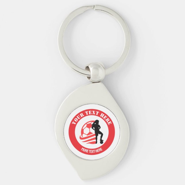 Custom Football Girl kid's Football Birthday Party Keychain (Front)