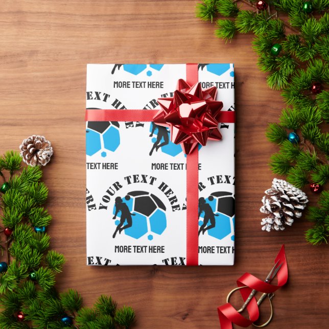 Custom Football Girl kid's Football Birthday party Wrapping Paper (Holiday Gift)