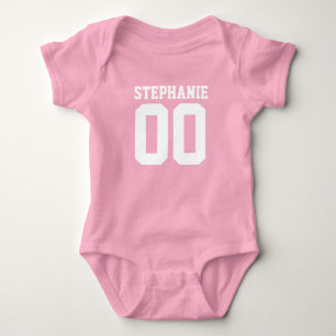 Custom Football Jersey Baby Girl Personalized Name Bodysuit