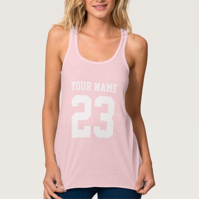 Custom football jersey number tank tops for women (Front)